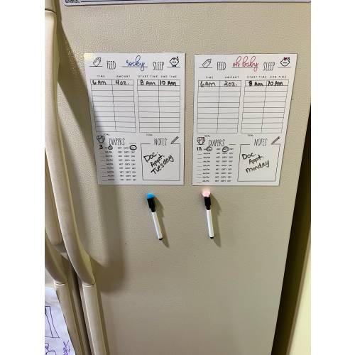 Baby tracker dry erase magnet!! Makes a great gift! Perfect for new first time parents, great baby shower gift and for parents of multiples!