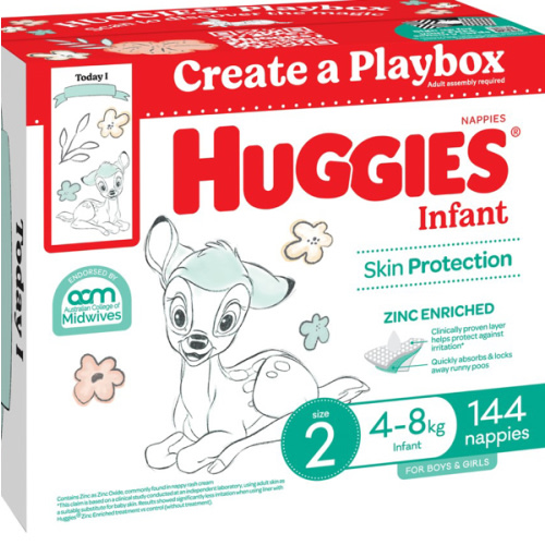 Huggies Infant Nappies Size 2 (144 pack)