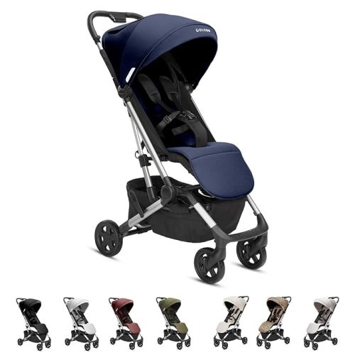 Compact Stroller - One Hand Fold Lightweight Stroller, Travel Stroller, Toddler Stroller, Airplane Stroller, Foldable Stroller with Rain Cover, Backpack and Cup Holder (Navy)