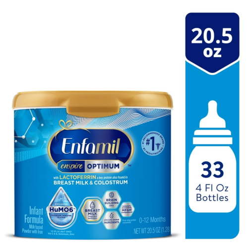 Enfamil Enspire Optimum Powder Baby Formula, With Lactoferrin, Our Closest Formula to Breast Milk, 20.5 oz Tub