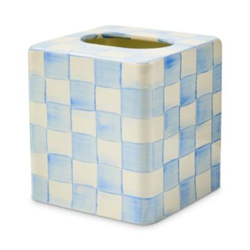 Sky Check Boutique Tissue Box Cover