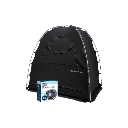 Combo with Fan Blackout Portable Privacy Pod - Black