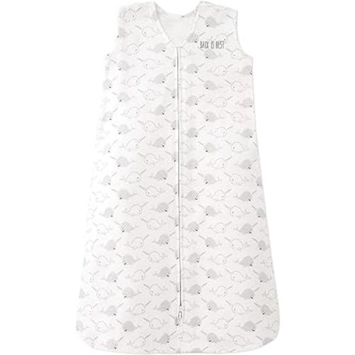 HALO SleepSack, 100% Cotton Wearable Blanket, Swaddle Transition Sleeping Bag, TOG 0.5, Happy Narwhals, Small, 0-6 Months