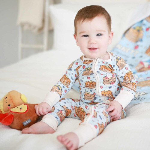 Convertible Zip Rompers for Boys in Brunch Buddies - 6 to 12 months