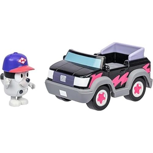 Bluey Basic Pizza Girls and Muffin Toy Vehicle, Interactive, Robust Toddler Toy Car with Muffin Figurine, Toddler Cars for Ages 3+