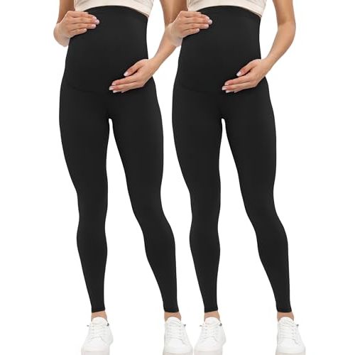 Buttergene Women's Maternity Leggings over the Belly Pregnancy Active Wear Workout Yoga Tights Pants