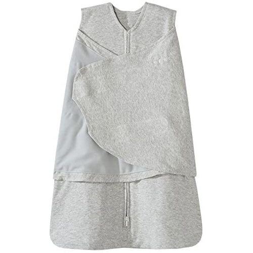 HALO 100% Cotton Sleepsack Swaddle, 3-Way Adjustable Wearable Blanket, TOG 1.5, Heather Grey, Small, 3-6 Months