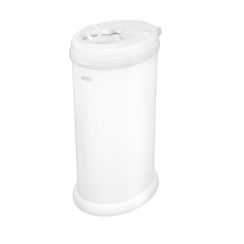 Ubbi Stainless Steel Diaper Pail, Matte White