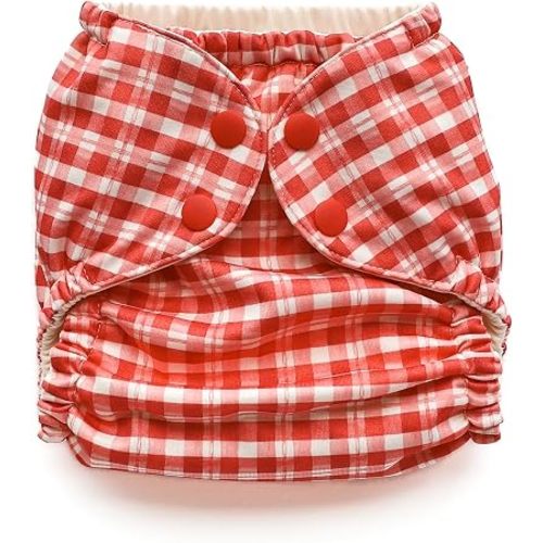 Esembly Cloth Diaper Cover, Farmhouse Check, Size 1 (7-17lbs)