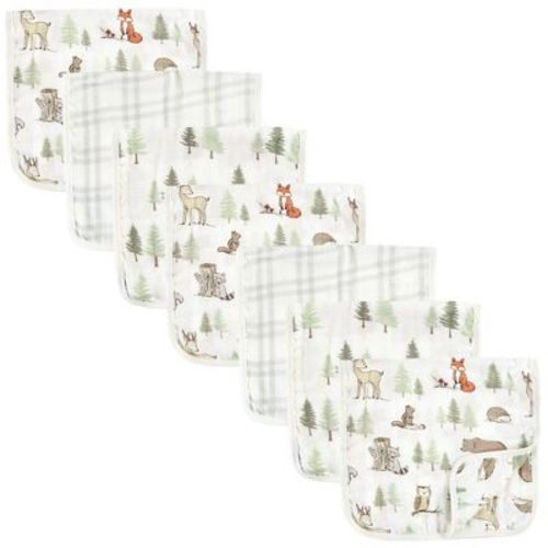 Hudson Baby Infant Boys Muslin Burp Cloth 7pk, Forest Animals, One Size