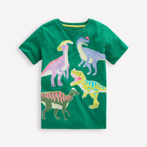 Glow-In-The-Dark T-shirt-Shady Green Dinos | Boden USA
