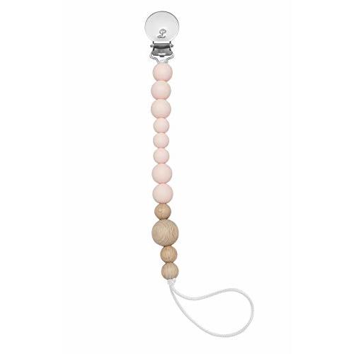 Loulou Lollipop Silicone Soother Pacifier Clip Binky Holder for Newborn and Baby - Color Block (Pink Quartz)