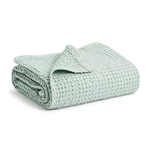 Simka Rose Waffle Baby Blanket - 100% Cotton Soft Breathable Muslin Swaddle Blanket for Baby Nursery, Stroller & Crib Blanket - Baby Receiving Blankets for Boys & Girls Gender Neutral Toddler Blanket - Sage