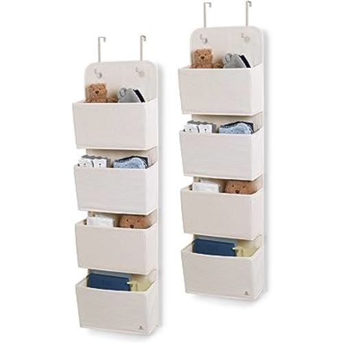 Delta Children GAP babyGap 2-Pack Over the Door Storage Organizer with 4 Pockets, Tan