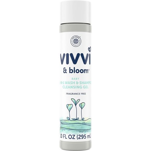 Vivvi & Bloom Gentle 2-in-1 Baby Wash & Shampoo Cleansing Gel, Leaves Sensitive Skin Feeling Healthy & Moisturized, Fragrance-Free, Formulated Without sulfates, paraben, & Dyes, 10 fl. Oz