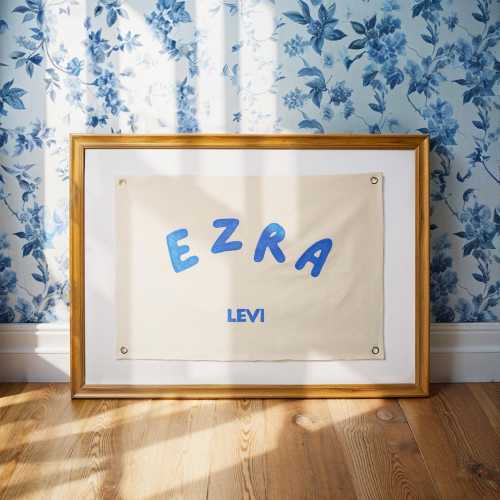 Baby name flag,canvas flag,nursery name sign,custom name banner ,boho nursery decor,Baby shower gift,wall art decor