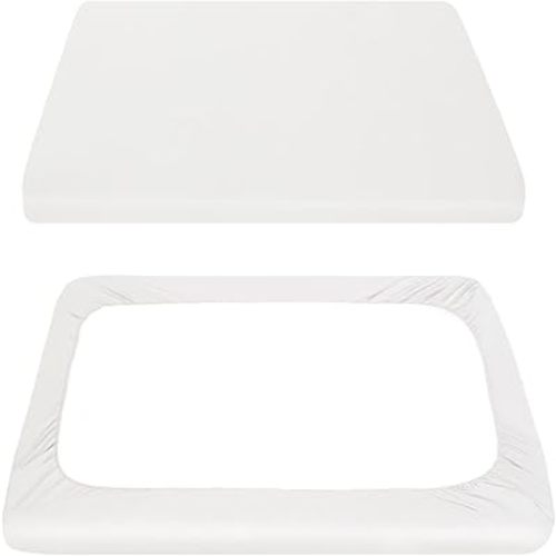 Pack and Play Sheets Fitted, Compatible with 4moms Breeze Plus Playard & Breeze GO Playard, Cotton Pack and Play Sheets Cover, White