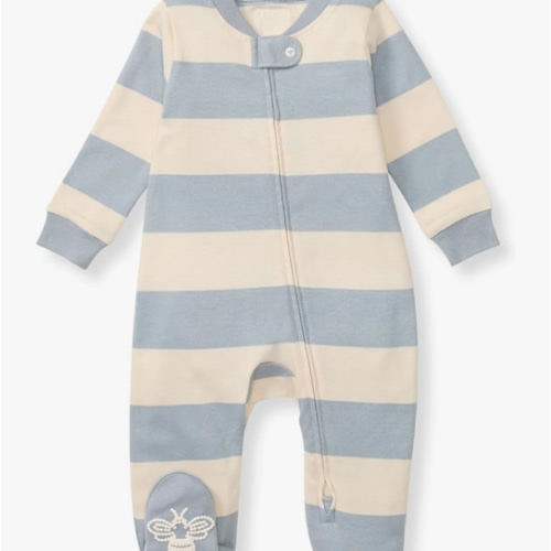 Burt's Bees Baby Boys Sleep and Play PJs, 100% Organic Cotton One-Piece Zip Front Romper Jumpsuit Pajamas
