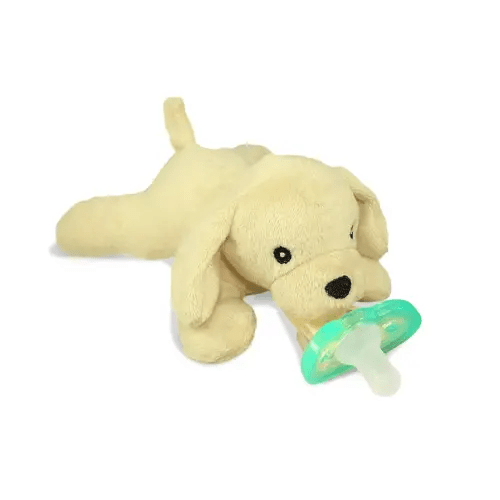 RaZbaby JollyPop Pacifier, Holder w/Detachable Baby Pacifier, Stuffed Animal RaZbuddy, All Ages 0M+, 100% Medical Grade USA Made Silicone, Machine Washable, Textured & Easy to Hold – Lab