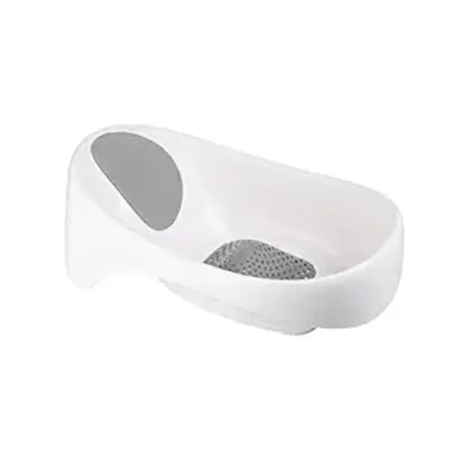Boon Soak 3 Stage Baby Bathtub - Baby Bath Tub with Three Support Positions for Newborn to Toddlers - Color Changing Drain Plug for Ideal Bath Temperature - Gray - Ages 0 to 18 Months and Up