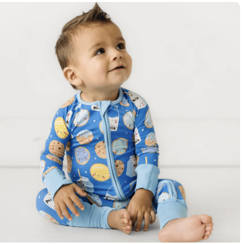 Blue Cookies & Milk Zippy - Little Sleepies