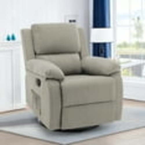 YSICK Small Swivel Rocker Recliner Chair for Small Spaces Linen for Living Room,Khaki