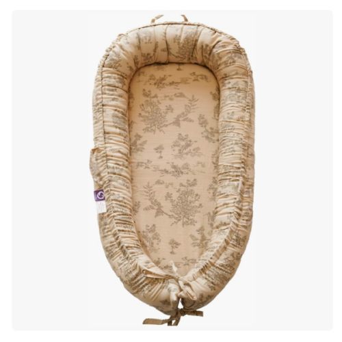 Infant Lounger, Baby Nest Cover for Baby Girls & Boys, Newborn Essentials for Baby 0-12 Months, 100% Cotton Breathable, Portable Travel Bed (Poem_Muslin)