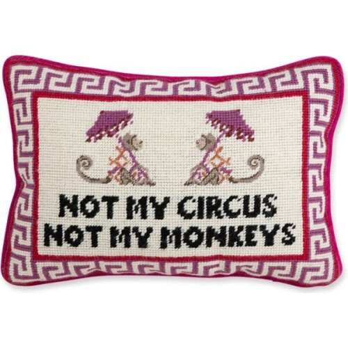 Not My Circus Needlepoint Pillow - Furbish Studio | Maisonette