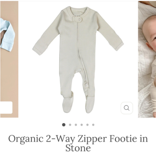 Organic 2-Way Zipper Footie in Stone – L'ovedbaby
