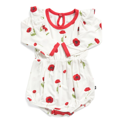 Infant Girls Long Sleeve Cloud Poppies Bubble Romper | Baby | Marshalls