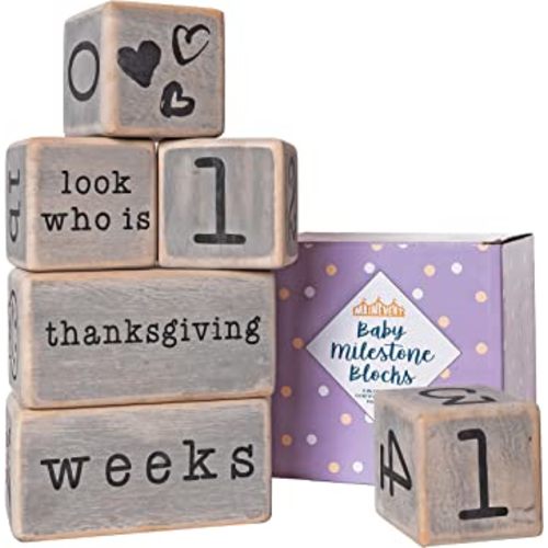 Rustic Baby Monthly Milestone Blocks, Baby Boy Milestone Blocks, Best Baby Gifts for Baby Showers, Newborn Photography Props, Baby Photo Props, Complete Month Baby Milestone Blocks