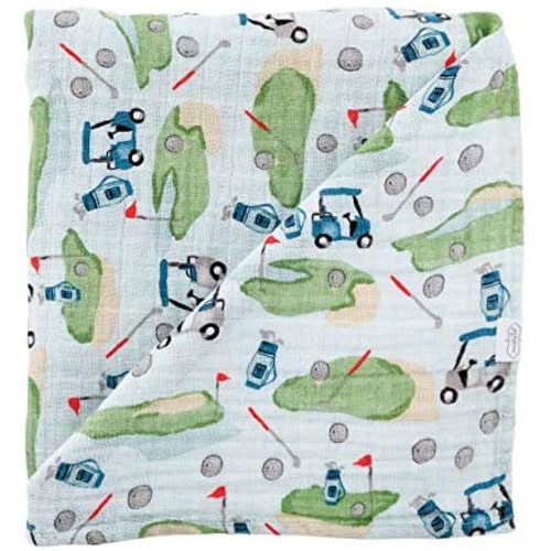 Mud Pie Muslin Swaddle, Golf , 47x47 Inch (Pack of 1)