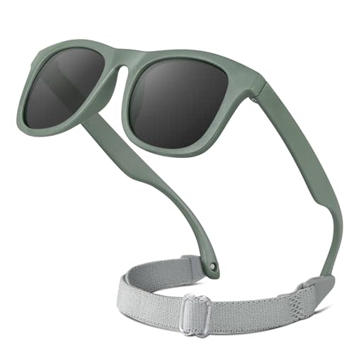 RIVBOS Baby Sunglasses Boys&Girls with Strap UV400 Polarized Flexible for Toddler,Infant and Newborn(0-24month) RBK0231