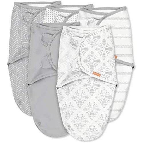 SwaddleMe Original Swaddle – Size Small, 0-3 Months, 5-Pack (Grays for Days)