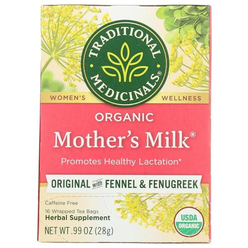 Traditional Medicinals Organic Mother’s Milk Herbal Tea, Promotes Healthy Lactation, (Pack of 1) - 16 Tea Bags