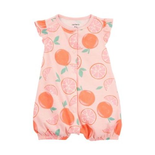 Baby Girls Orange Print Romper