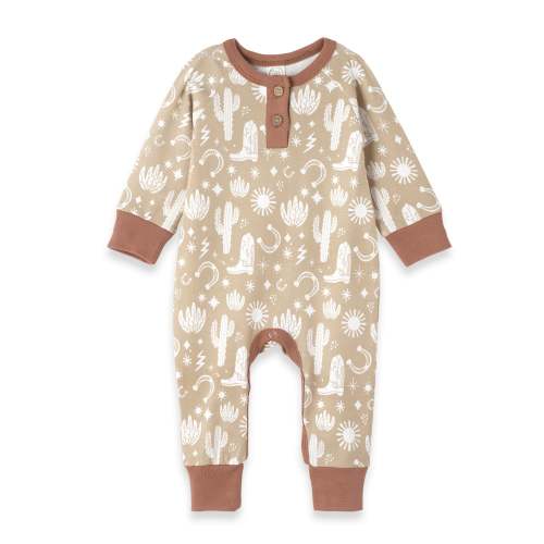 Wild West/Tan Bamboo Romper – August + Willow