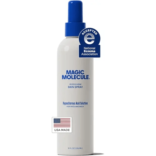 Magic Molecule Hypochlorous Acid Spray for Breakout-Prone Skin, Eczema & Itchy Rashes | Helps 50+ Dermal Issues | Safe for Multiple Daily Uses | For All Skin Types | 8 oz Spray