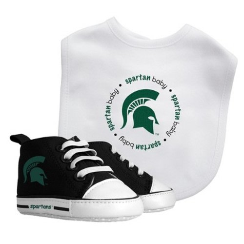 Baby Fanatic 2 Piece Bid and Shoes - NCAA Michigan State Spartans - White Unisex Infant Apparel