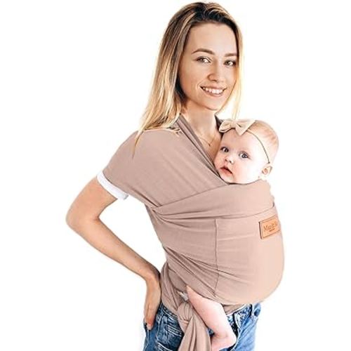 Baby Wrap Carrier - Premium Cotton Sling for Newborns to Toddlers - Hands-Free, Soothing Wrap with Front Pocket for Essentials - One Size Fits All - by Max&So