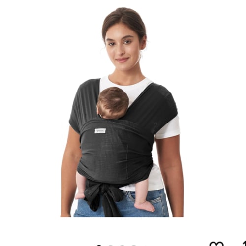 Momcozy Baby Carrier AirMesh - The Perfect Summer Water Sling for Newborns to Toddler 8-35 lbs - Cooling, Breathable and Lightweight Baby Wrap, Nice for Summer, Pool, Beach, Swimming, Black