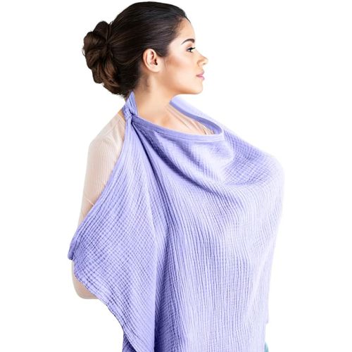Nursing cover for breastfeeding, breathable, 100% Muslin cotton, breastfeeding cover with snap for newborn baby must haves