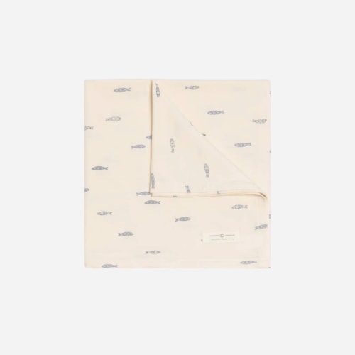 Swaddle Blanket - Fish Marino / Rain
