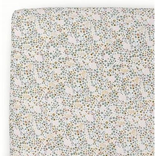 Little Unicorn Stretch Knit Crib Sheet | Super Soft | Sized for Standard Baby Crib & Toddler Mattress | Machine Washable | 52” x 28” x 6” | Cozy Bedding Sheet for Boys and Girls | Pressed Petals