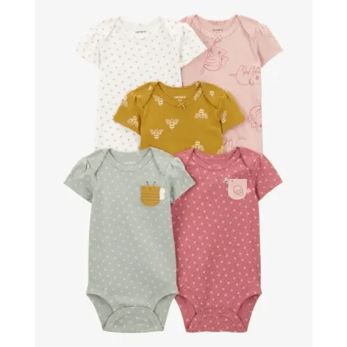 Baby 5-Pack Short-Sleeve Bodysuits - Carter's | Carter's