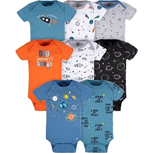 Gerber Baby-Boys 8-Pack Short Sleeve Onesies Bodysuits