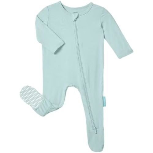 Baby Zipper Footie Pajamas, Supersoft Bamboo Rayon Baby Footed Pjs Boy Girl 0-3-6-9-18-24 Month Coverall Sleepers