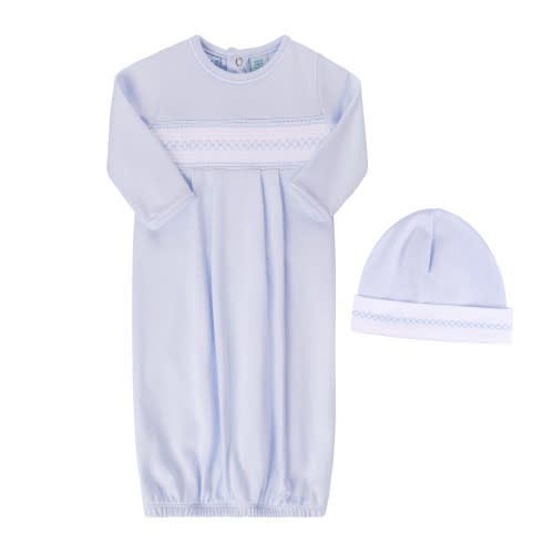 Baby Boy`s Smocked Argyle Gown With Hat | Feltman Brothers