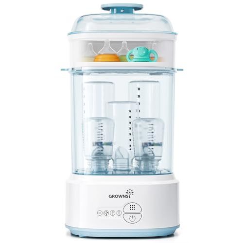Bottle Sterilizer and Dryer, Compact Electric Steam Baby Bottle Sterilizer (Esterilizador de Biberones), Bottle Sanitizer for Baby Bottles, Pacifiers, Pump Parts Blue