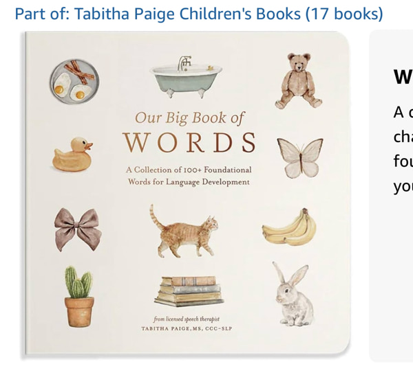Our Big Book of First Words: A Collection of 100+ Foundational Words for Language Development (Tabitha Paige Children's Book Series)